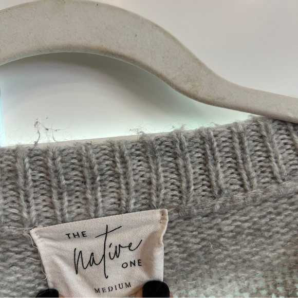 The Native One Oversized Crew Neck Sweater Grey Size Medium - Picture 2 of 4